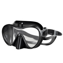 Masque de plongée panoramique en silicone liquide haute étanchéité avec lunettes de snorkeling, sans monture, pour adulte. Conception deux en un,