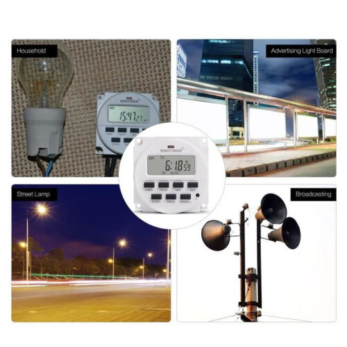 SINOTIMER 220V Timer Switch, 7 Days Weekly Programmable, with Digital Switch, 8 On/Off Settings 2