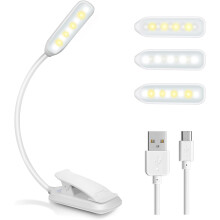 360 draaibare leeslamp, warm LED-leeslamp met platte schakelaar en oplaadbare batterij, superlicht en draagbaar voor naast het bed, op reis en voor