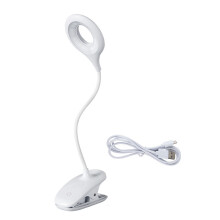 Skön skrivbordslampa för ögonen, flexibel hals med stark klämlampa, dimbara lampor med pekfunktion för hemmakontor, batteridriven klämlampa