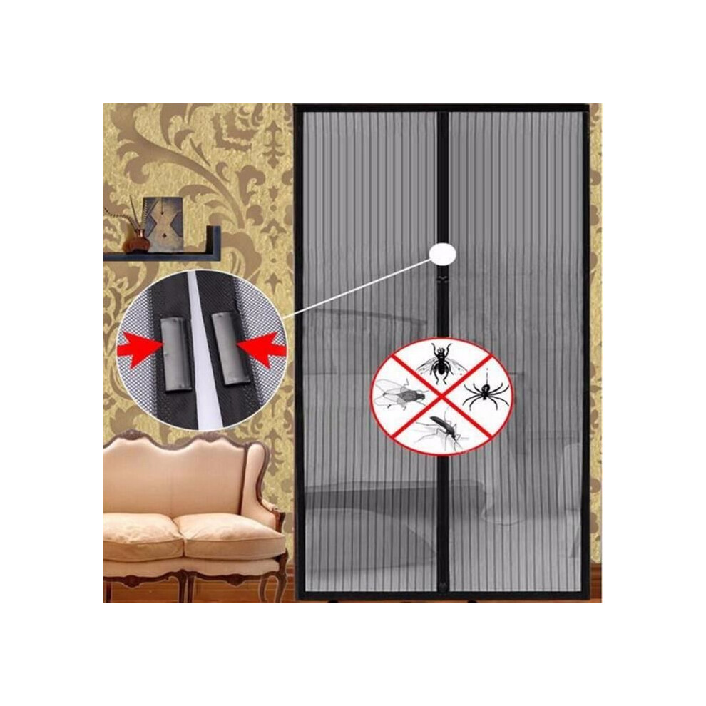 Magnetic Mosquito Net For Polyester Door 120 X 210 Cm Black 7333425850480