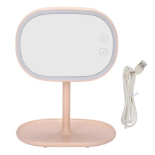 Oglindă de machiaj LED cu control tactil, oglindă de machiaj de înaltă definiție, luminozitate reglabilă, baterie reîncărcabilă, ax rotativ