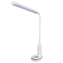 Lampă elegantă cu abajur, lumină reglabilă cu clips, cu port USB, lampă de citit flexibilă cu gât de lebădă, lampă de birou tactilă