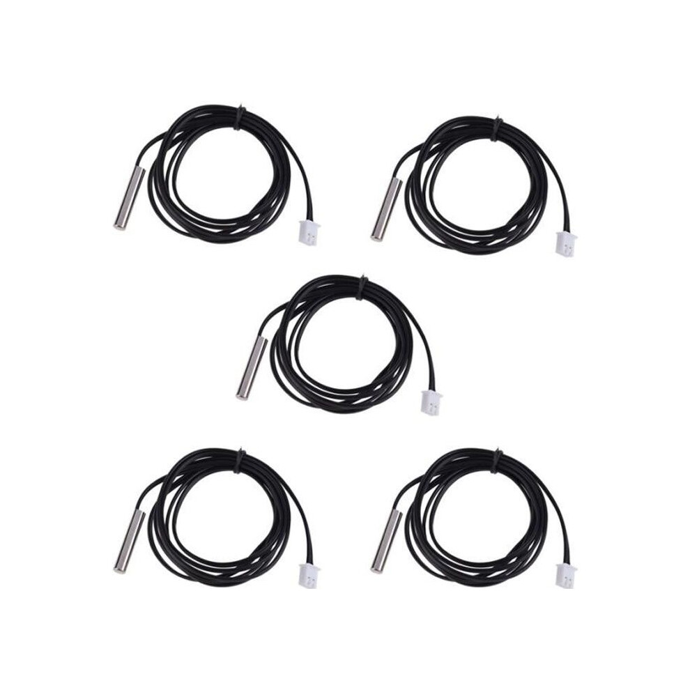 5pcs 1m Waterproof Temperature Sensor, Temperature Transducer, NTC Thermistor, Digital Temperature Probe, Transmitter