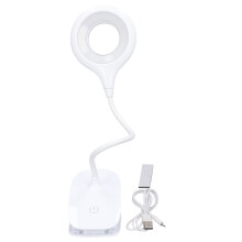Flexibel boklampa för nacken, batteridriven skrivbordslampa med ögonskyddande LED-lampa för uppladdningsbar läslampa med klämma, bärbar och