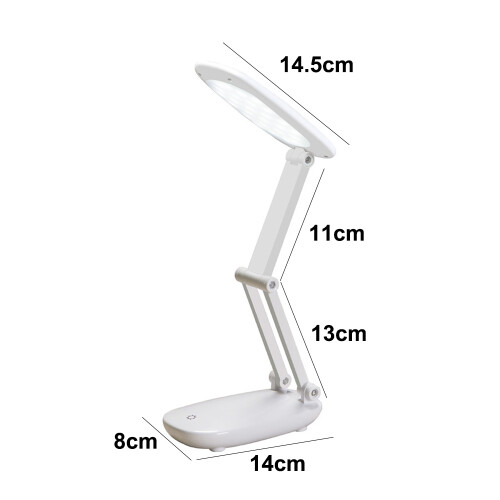 Eye Protection Desk Lamp With Adjustable Brightness, Rechargable Reading Light For Studying And Working, Three-section Foldable Design, Mini Size Wire 1