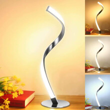 Modern 'S' Arc LED Table Lamp, Dimmable Touch Control 3000K Warm White 4000K Natural White 5000K Cool White, Energy-Saving Lighting for Living Room Be