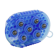 Luva de massagem dupla função, esfolia a pele, esferas de rolamento 360, flexível e durável, para corpo e rosto, promove a circulação