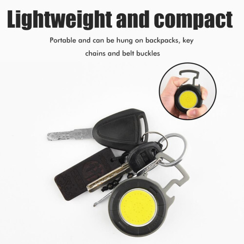 Emergency Lighting with Magnetic COB Work Light, Multi-functional Keychain Light for Night Riding 1