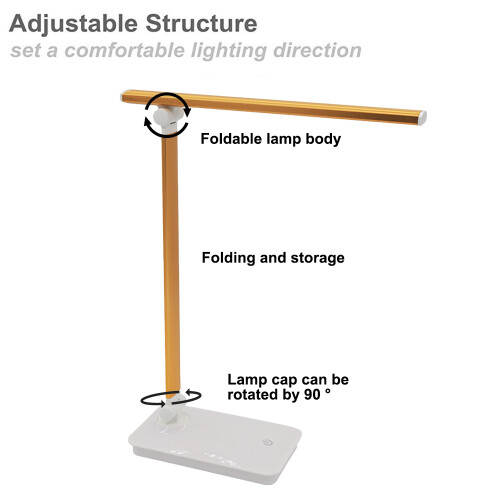 Modern Desk Lamp, Stepless Dimming, Touch Control, Memory function, Adjustable Light Choices For Reading Study, Foldable Design, Energy-efficient LED 2