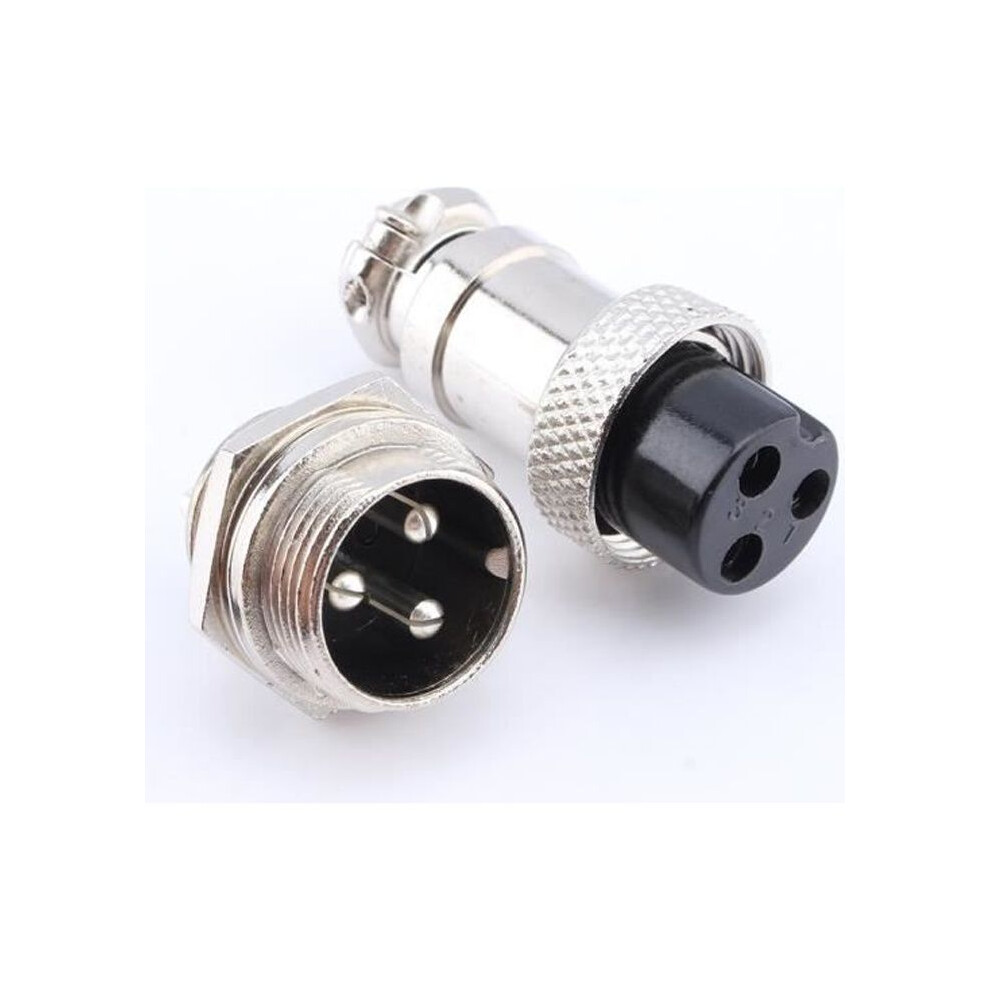 1 Set Gx16 3 Pin Aviation Connector Screw Type Durable Electrical Aviation Plug + 3 Pin Plug 7333425884294