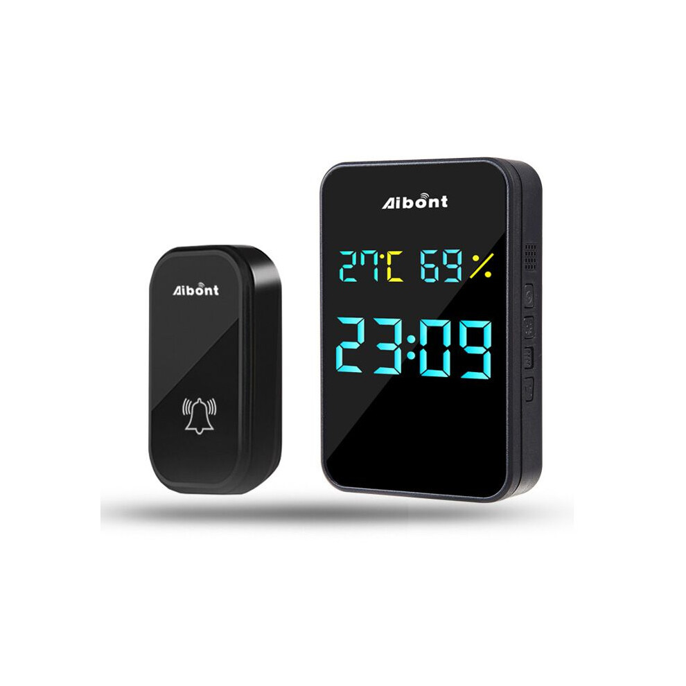 Wireless Doorbell With Led Temperature Indicator, Waterproof Electronic Chime Kit, 150M Range [No Battery Required] 7333425888384