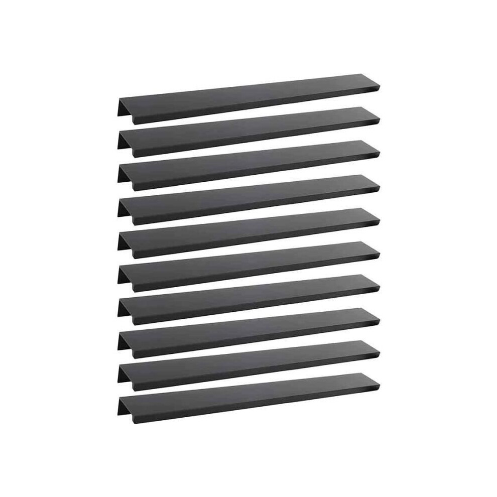 Furniture Handle - Invisible - Black - Pack Of 10 - Aluminum Alloy - Center Distance 224 Mm 7333425885536