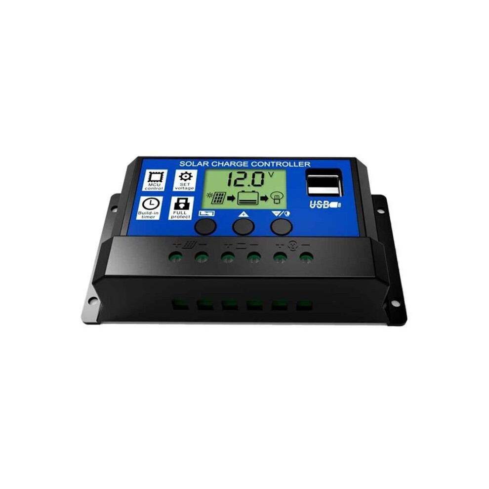 30A 12V/24V Lcd Automatic Intelligent Regulation Pwm Solar Battery Charge Controller 7333425884737