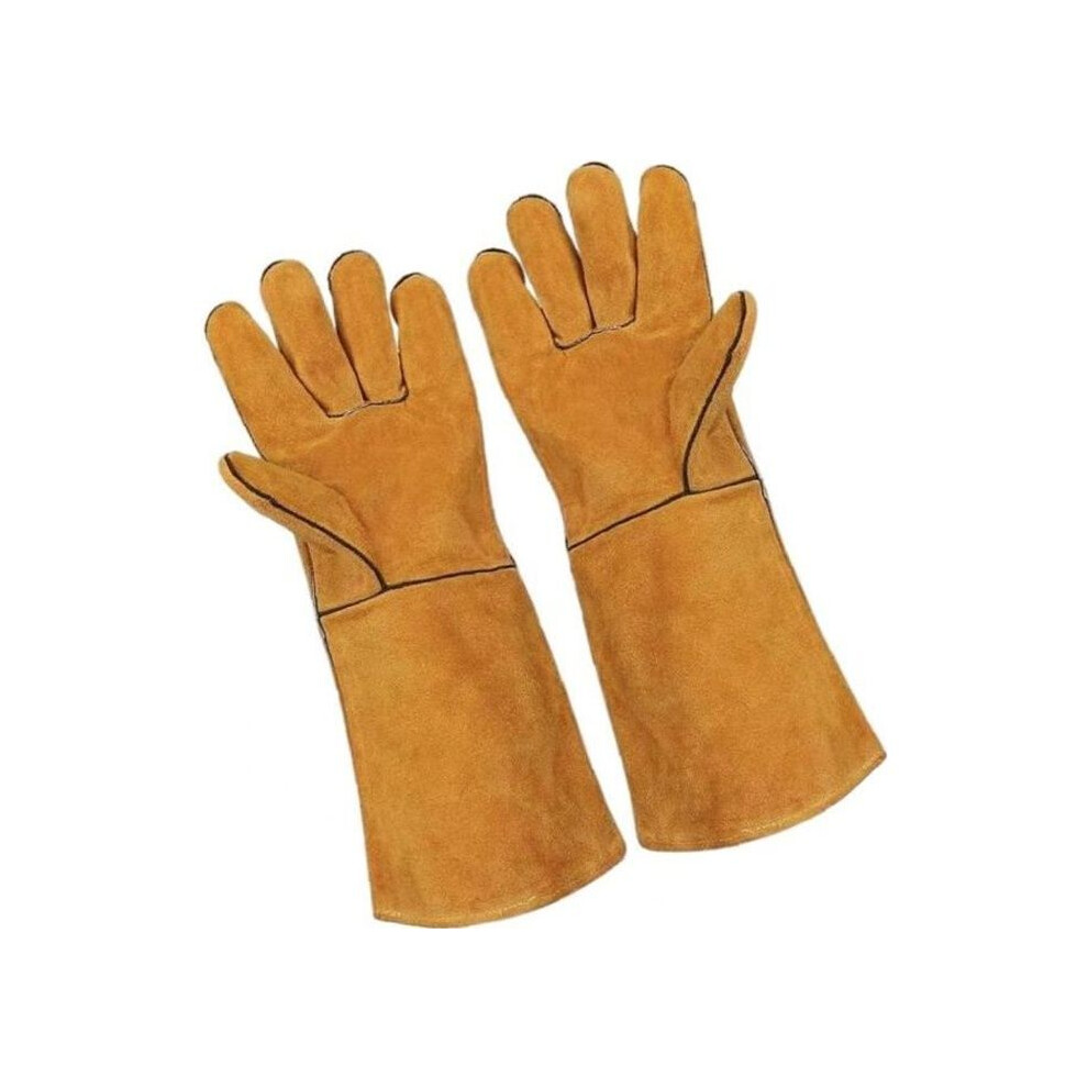 Fire Resistant Leather Gloves, Durable Cowhide Welding Gloves For Safety Work, 1 Pair 7333425888032