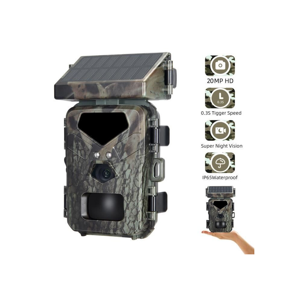 20Mp Solar Hunting Camera Infrared Night Vision Wildlife Observation 1080P Charging Surveillance 7333425888988