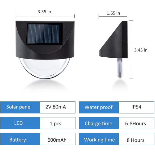 Simple Installation Solar LED Lights, Decorative Lighting For Deck Steps, Patio, Walkway, Garden (6PCS) 2