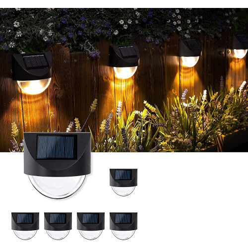 Simple Installation Solar LED Lights, Decorative Lighting For Deck Steps, Patio, Walkway, Garden (6PCS) 1