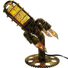 Industriell steampunklampa, nattlampa med låglampa för heminredning, steampunklampa med extraordinärt hantverk, retro industriell design