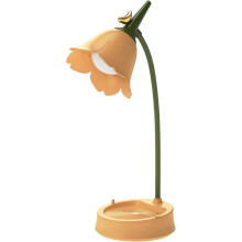 Cute Flower Design Multi-Function Desk Lamp, Eyes Protection Lamps With Touch Rechargeable Battery Table Light For Home Office Study