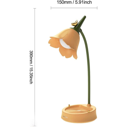 Cute Flower Design Multi-Function Desk Lamp, Eyes Protection Lamps With Touch Rechargeable Battery Table Light For Home Office Study 1