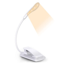 Læsekammerat: Varmt LED-lys, øjenbeskyttelse, trinløs dæmpning til hyggelig aftenlæsning, bærbart clip-on-design, ikke-forstyrrende læsning, 3