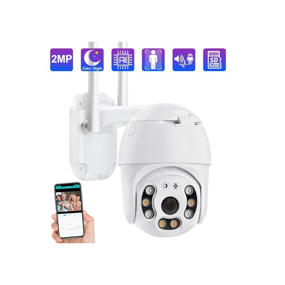 1080P Outdoor Wi-Fi Security Camera, Two-Way Audio, Motion Detection, Push Notification, Ip66 7333425888964