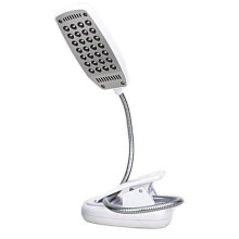 Lys LED-læselampe, bærbar skrivebordslampe med ravfarvet lystilstand, fleksibel metalbælg for optimal positionering
