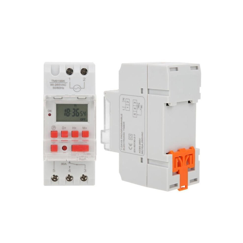 Lia Tm919bk 85~265V Ac 30A Lcd 7 Days Programmable Timer With Digital Switches 7333425884249