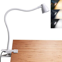 Professionele bureaulamp voor oogverzorging, klemlamp met verstelbare zwanenhals (360 draaibaar), draagbare leeslamp voor kantoor en thuis.