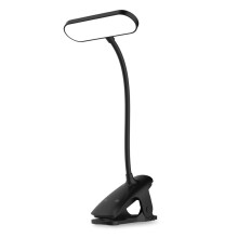 Professionelle, augenschonende Schreibtischlampe mit Klemme, einstellbare Farbtemperatur, 360 flexibler Schwanenhals, wiederaufladbar