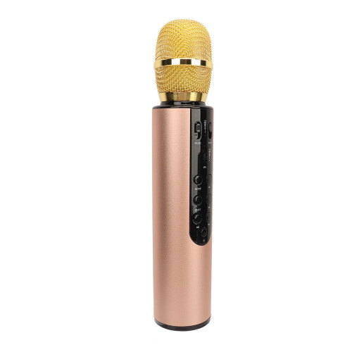 Draagbare handkaraokemicrofoon met luidspreker, draadloze Bluetooth-karaokemicrofoon, unidirectioneel dynamisch ontwerp, dubbele 5W-luidsprekers, 1