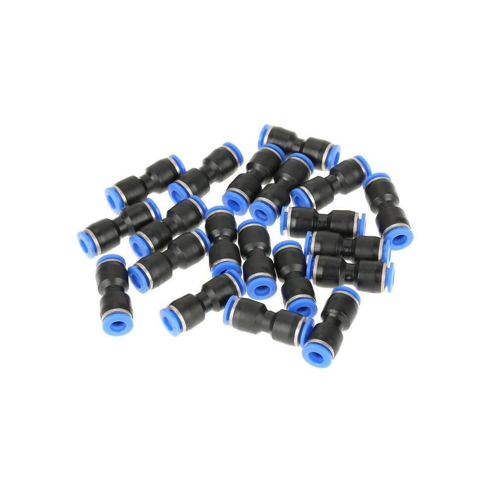 Hililand 20Pcs 1/4" Od 6Mm Straight Push In Pneumatic Connectors 7333425883297