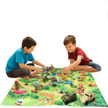 Pædagogisk legetøj til børn, dinosaurlegetøj til børn med brøllyd, fantasifuldt legesæt inklusive realistiske dinosaurfigurer, premium M