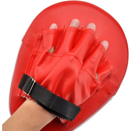 Boxing Focus Mitts, Elastic And Adjustable Strap Separate Finger Design Breathable Mesh Backing Dense Foam Padding (2Pcs) 2