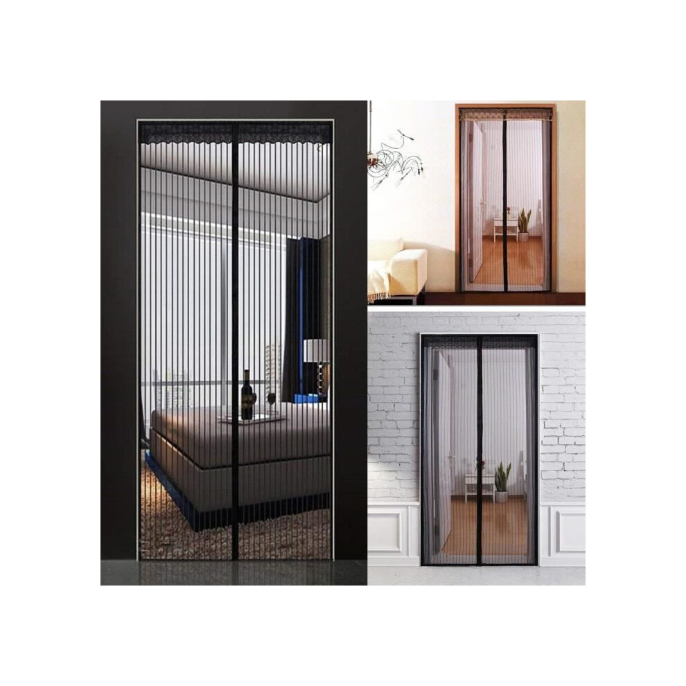 Magnetic Fly Screen Door - Adhesive Strips - Black - 120 X 220 Cm 7333425850909