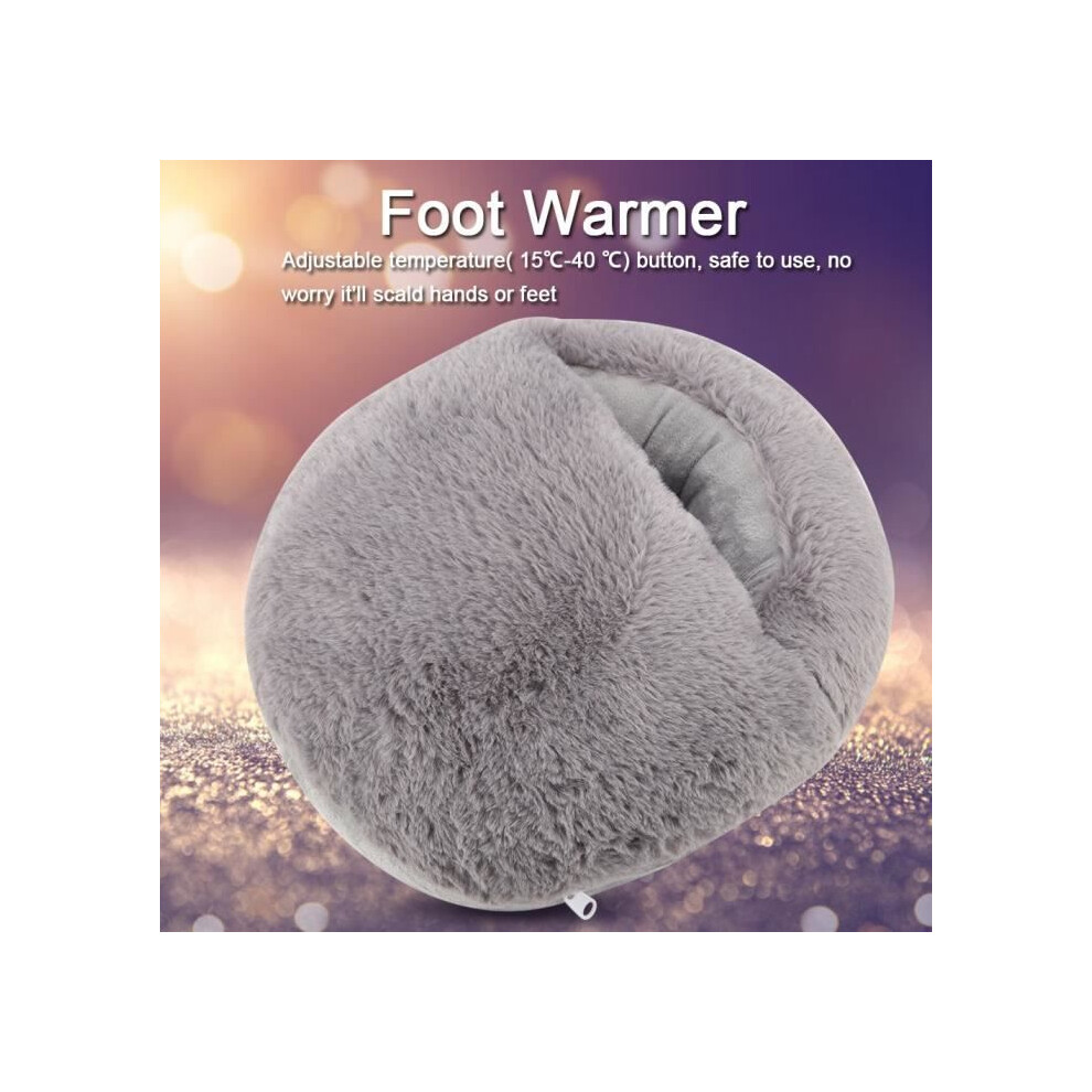 Grey Usb Electric Foot Warmer For Winter Plush Shoes (Grey)
