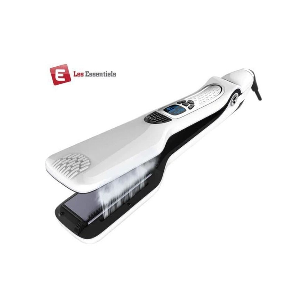 SteamLiss Pro WhiteLuxe Steam Straightener - Professional Salon Straightener - Dual Technology Plates - Long-lasting Smoothing