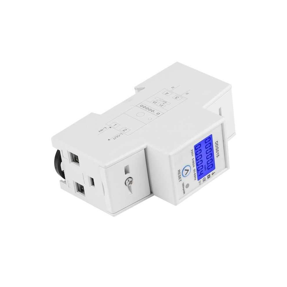 Single Phase Din Rail Wattmeter Power Consumption In Watts Electronic Energy Meter 7333425884683