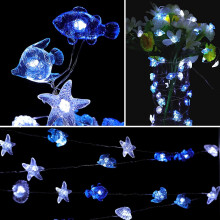 IP65 Waterproof LED String Light, Solar Lights Outdoor Cold White Crystal Copper Wire, Dolphin String Twinkle Fairy Lights for Indoor Outdoor Decor, 8