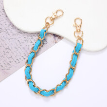 (Style D) Pearl double chain mobile phone chain, diy mobile phone case accessory bag, hand-held leather chain