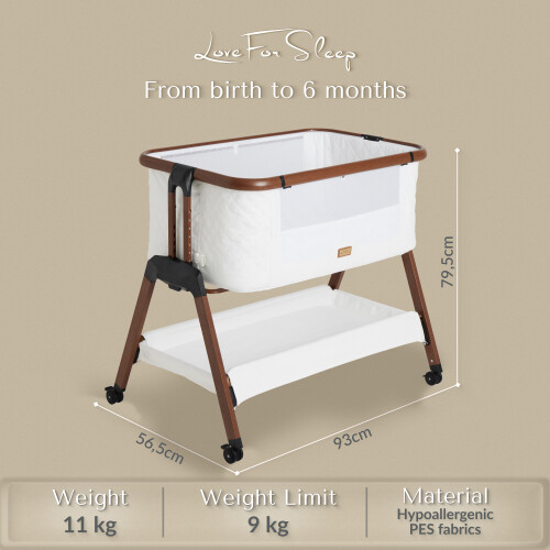 SnooBee Bedside Crib & Baby Co-Sleeper (White) 1