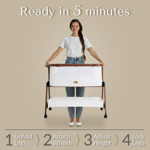 SnooBee Bedside Crib & Baby Co-Sleeper (White) 2