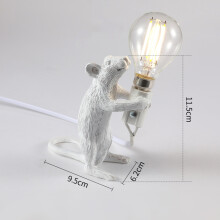 Hjemmeindretning, Harpiksmuselampe med USB-opladning til indendørs brug, Kreative skrivebordslamper og sengebordsgaver Elegant design Bordlamper