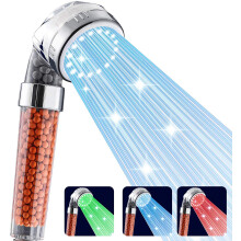 LED sprchová hlavice s ochranou životního prostředí, hydroelektrický zdroj energie se 7barevnými měnícími se vodotěsnými světly, snadná