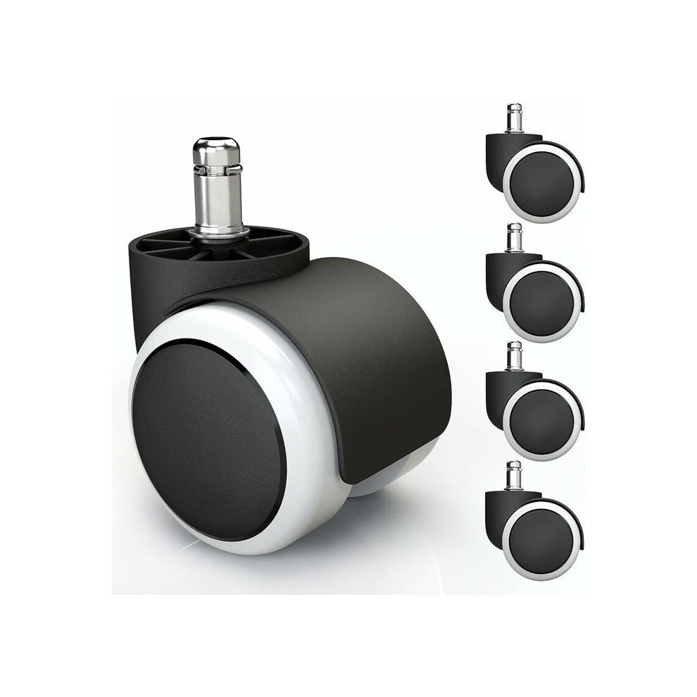5 Universal Casters For Hard Floors With Silent And Anti-Scratch Pvc Cover - Universal Casters For Office Chairs, 7333425886212