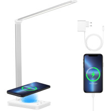 Lysende ledsager, foldbar bærbar designskrivebordslampe, øjenplejende lys med fleksibel arm til hjemmekontor, dæmpbar lampe med touch-styring og 5