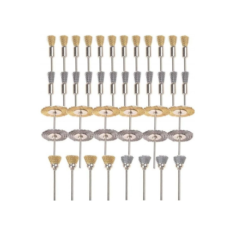 Changm 44Pcs Stainless Steel & Brass Drill Brushes - Cleaning & Polishing 7333425890929
