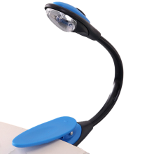 Øjenvenlig klipslampe, fleksibel arm LED-læselampe 3 farveindstillinger Lang batterilevetid Trinløs lysstyrke Bærbar skrivebordslampe (justerbar