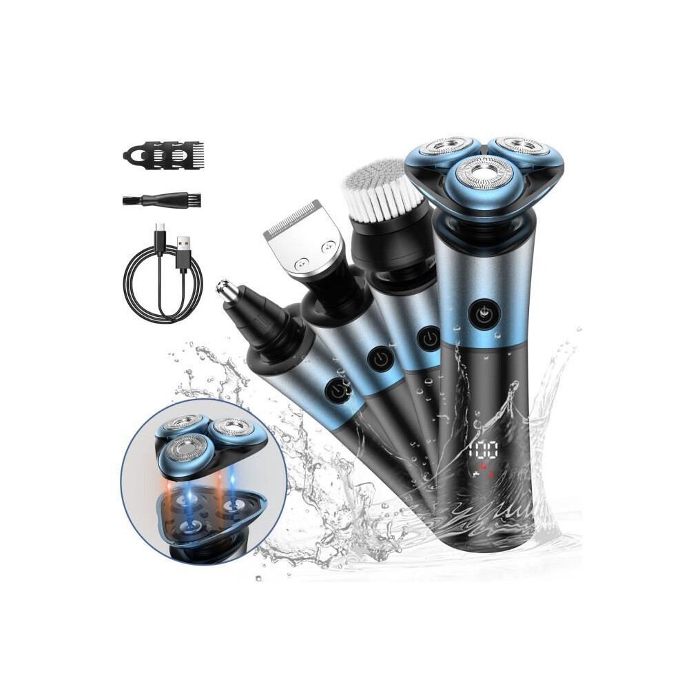 BSTRE Electric Shaver - Rotary Electric Beard Trimmer, Rechargeable Electric Beard Trimmer, Wet and Dry Use